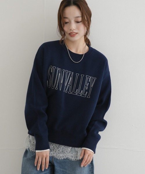 URBAN RESEARCH Sonny Label（アーバンリサーチサニーレーベル）の「スウェットライクロゴニット（ニット/セーター・レディース・ネイビー/チャコールグレー/グレー系その他・FREE）」の11枚目の写真