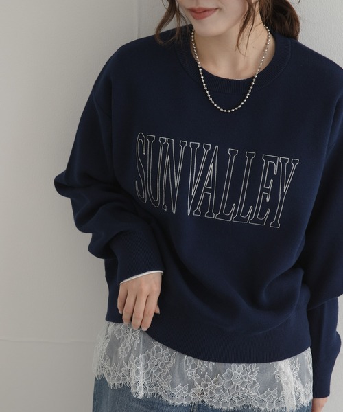 URBAN RESEARCH Sonny Label（アーバンリサーチサニーレーベル）の「スウェットライクロゴニット（ニット/セーター・レディース・ネイビー/チャコールグレー/グレー系その他・FREE）」の10枚目の写真