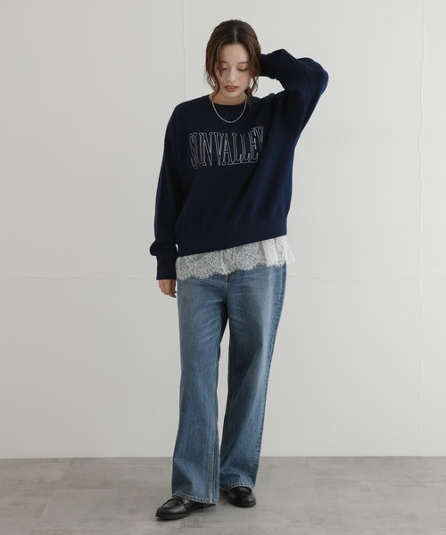 URBAN RESEARCH Sonny Label（アーバンリサーチサニーレーベル）の「スウェットライクロゴニット（ニット/セーター・レディース・ネイビー/チャコールグレー/グレー系その他・FREE）」の13枚目の写真