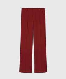 FLAT FRONT WIDE-LEG TROUSERS ROUGE