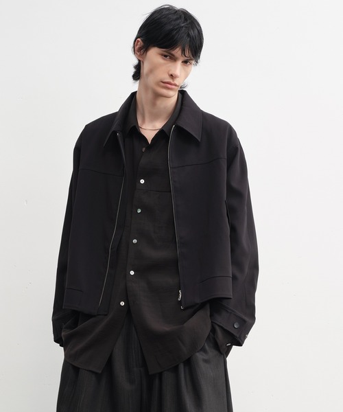 tageechita（タジチタ）の「【IFANDONLYIF】パネル切替 クロップドジャケット（ブルゾン・レディース・ブラック・L/M/S）」の2枚目の写真