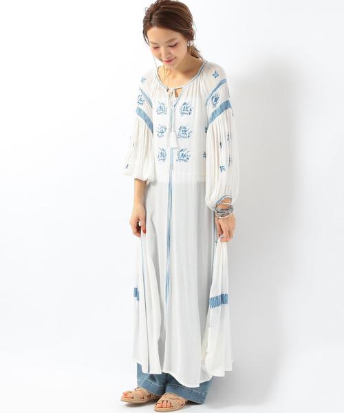 Another Edition(アナザーエディション)の「レーヨン刺繍ワンピース/AEBC Ry EMB OP◆(ワンピース・レディース・オフホワイト/マスタード・FREE)」の13枚目の写真