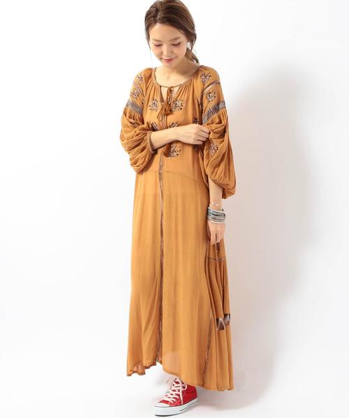 Another Edition(アナザーエディション)の「レーヨン刺繍ワンピース/AEBC Ry EMB OP◆(ワンピース・レディース・オフホワイト/マスタード・FREE)」の14枚目の写真