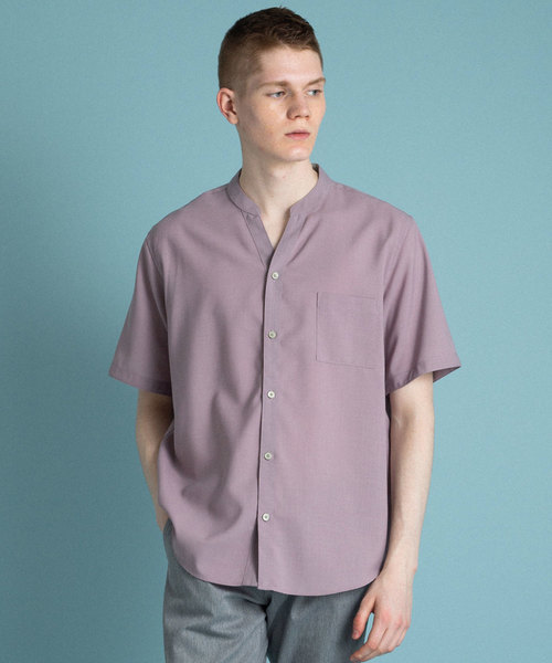 UNITED TOKYO（ユナイテッドトウキョウ）の「Vネックショートスリーブシャツ（シャツ/ブラウス・メンズ・グリーン/レッド/オフホワイト/ブラック/サックスブルー/ピンク/ダークブラック/ラベンダー/ネイビー・2/1/3）」の7枚目の写真