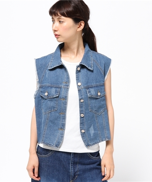 Settimissimo（セッティミッシモ）の「袖カットオフデニムベスト