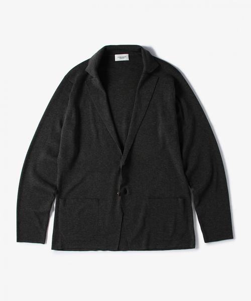 UNITED ARROWS(ユナイテッドアローズ)の「USET コットン ハイゲージ ニット ジャケット◆(テーラードジャケット・メンズ・グレー/ブラウン/ネイビー・MEDIUM/SMALL/X-LARGE/LARGE)」の2枚目の写真