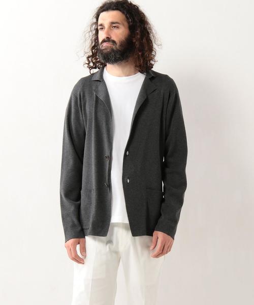 UNITED ARROWS(ユナイテッドアローズ)の「USET コットン ハイゲージ ニット ジャケット◆(テーラードジャケット・メンズ・グレー/ブラウン/ネイビー・MEDIUM/SMALL/X-LARGE/LARGE)」の12枚目の写真