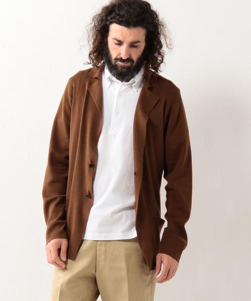 UNITED ARROWS(ユナイテッドアローズ)の「USET コットン ハイゲージ ニット ジャケット◆(テーラードジャケット・メンズ・グレー/ブラウン/ネイビー・MEDIUM/SMALL/X-LARGE/LARGE)」の6枚目の写真