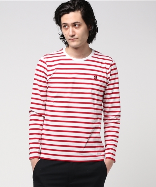 BLACK LABEL CRESTBRIDGE(ブラックレーベル・クレストブリッジ)の「マリンボーダー ロンT(Tシャツ/カットソー・メンズ・オフホワイト/ブルー/ネイビー/イエロー/レッド・2/3/4)」の5枚目の写真