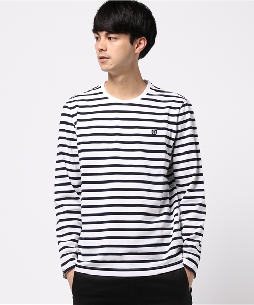 BLACK LABEL CRESTBRIDGE(ブラックレーベル・クレストブリッジ)の「マリンボーダー ロンT(Tシャツ/カットソー・メンズ・オフホワイト/ブルー/ネイビー/イエロー/レッド・2/3/4)」の2枚目の写真