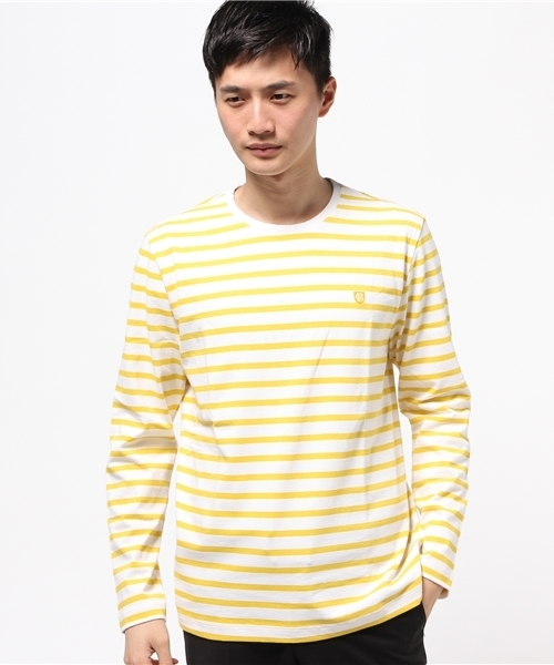 BLACK LABEL CRESTBRIDGE(ブラックレーベル・クレストブリッジ)の「マリンボーダー ロンT(Tシャツ/カットソー・メンズ・オフホワイト/ブルー/ネイビー/イエロー/レッド・2/3/4)」の4枚目の写真
