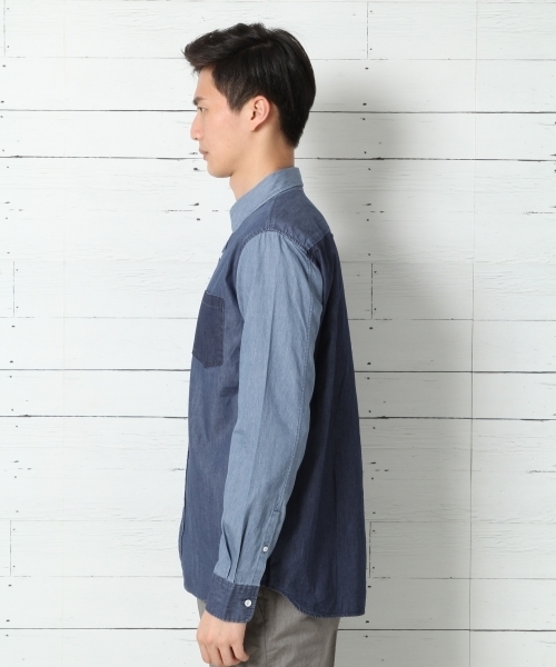 GLOBAL WORK(グローバルワーク)の「デニムシャツ長袖/734080(シャツ/ブラウス・メンズ・ブルー系その他/ネイビー/ブルー/ライトブルー・X-LARGE/SMALL/LARGE/MEDIUM)」の5枚目の写真