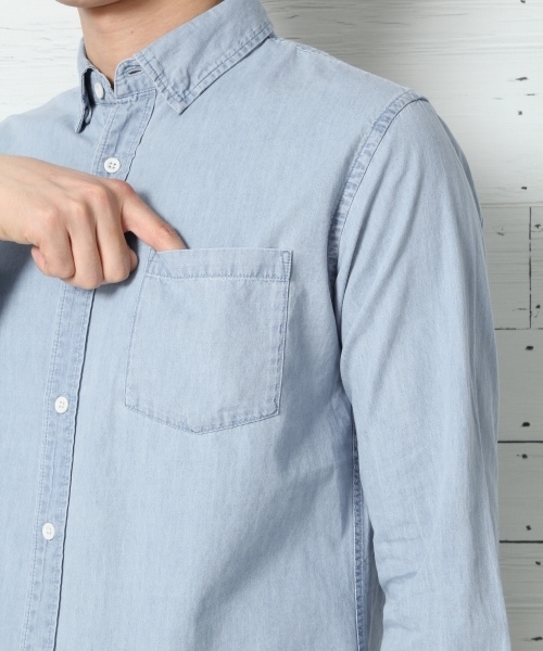 GLOBAL WORK(グローバルワーク)の「デニムシャツ長袖/734080(シャツ/ブラウス・メンズ・ブルー系その他/ネイビー/ブルー/ライトブルー・X-LARGE/SMALL/LARGE/MEDIUM)」の11枚目の写真