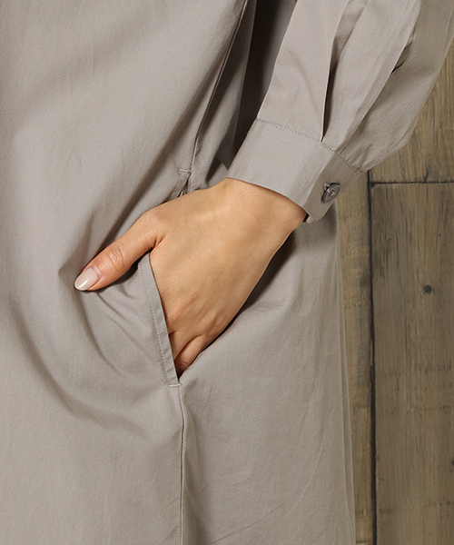 LBC（エルビーシー）の「ポプリン前開きワンピース（ワンピース・レディース・グレー/オリーブ・L/M）」の10枚目の写真