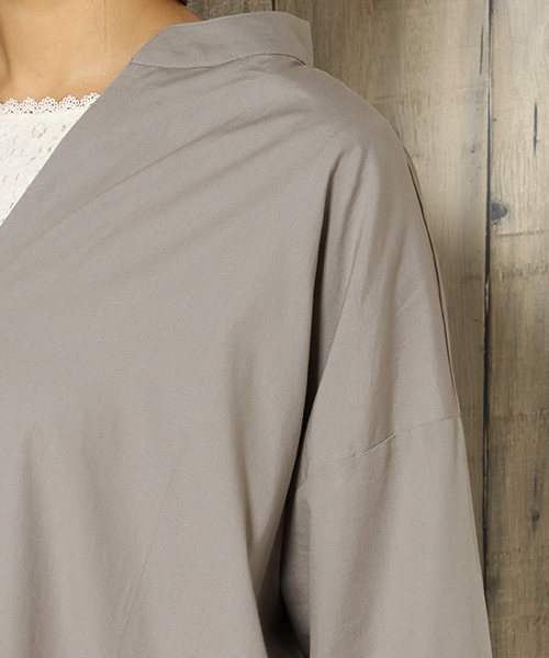 LBC（エルビーシー）の「ポプリン前開きワンピース（ワンピース・レディース・グレー/オリーブ・L/M）」の13枚目の写真