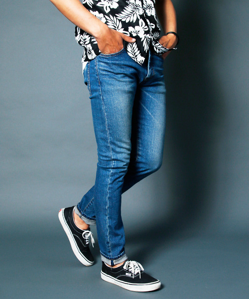 Magine(マージン)の「NO.35 STRETCH SLIM STRIGHT SELVAGE VINTAGE DENIM:NO.35 ストレッチスリムストレート セルビッチデニム(デニムパンツ・メンズ・インディゴブルー・44/46/48)」の13枚目の写真