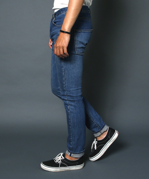 Magine(マージン)の「NO.35 STRETCH SLIM STRIGHT SELVAGE VINTAGE DENIM:NO.35 ストレッチスリムストレート セルビッチデニム(デニムパンツ・メンズ・インディゴブルー・44/46/48)」の2枚目の写真