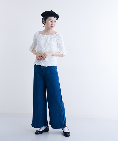 MERLOT（メルロー）の「フリルシャーリングオフショルトップス1168（シャツ/ブラウス・レディース・レッド/オフホワイト/イエロー/ブラック・FREE）」の13枚目の写真