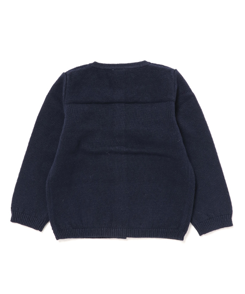 PETIT BATEAU（プチバトー）の「ウール＆コットンニットカーディガン（カーディガン/ボレロ・キッズ・ダークネイビー・18MONTH/24MONTH）」の2枚目の写真