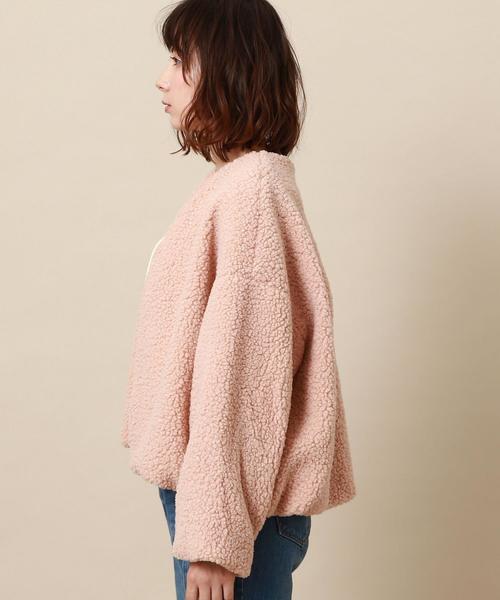 Another Edition（アナザーエディション）の「ボアノーカラーカーディガン（ノーカラージャケット・レディース・ブラック/ライトグレー/ケリー/ライトピンク・フリー）」の7枚目の写真