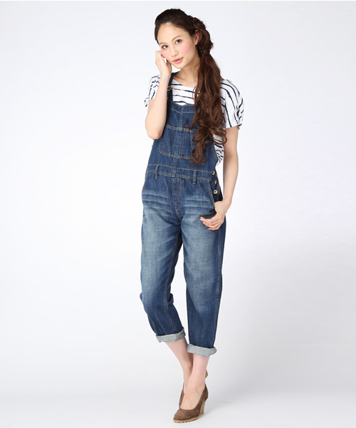 CIAOPANIC TYPY（チャオパニックティピー）の「甘織りデニムサロペット（サロペット/オーバーオール・レディース・インディゴブルー/ネイビー/ブルー・FREE）」の2枚目の写真