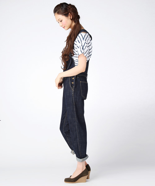 CIAOPANIC TYPY（チャオパニックティピー）の「甘織りデニムサロペット（サロペット/オーバーオール・レディース・インディゴブルー/ネイビー/ブルー・FREE）」の4枚目の写真