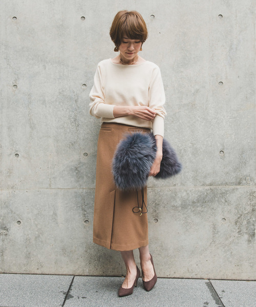 RIVE DROITE(リヴドロワ)の「カルゼロングタイトスカート(スカート・レディース・ブラック/キャメル・36/38)」の5枚目の写真