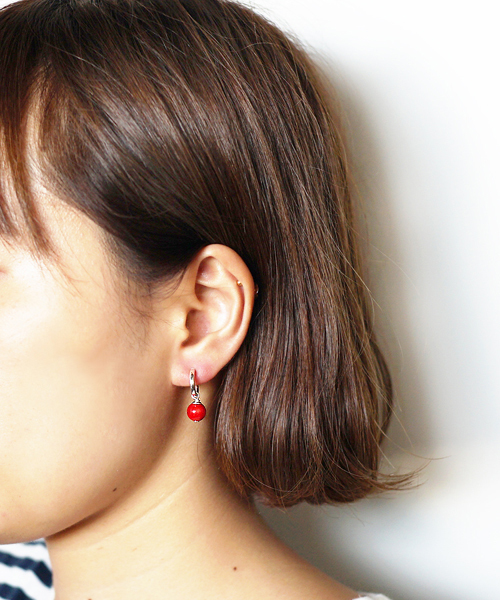 TONE SELECT GOODS(トーンセレクトグッズ)の「【925 SILVER ACC】ラウンドストーンスイングピアスSV925(OG)(ピアス(両耳用)・レディース・その他/その他1/その他2/ターコイズブルー/その他3/その他4/その他5/その他6/その他7・FREE)」の13枚目の写真