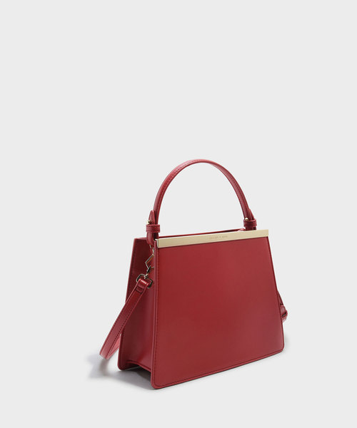 CHARLES & KEITH(チャールズ & キース)の「トラペゾイドストラクチャードハンドバッグ / TRAPEZIOD STRUCTURED HANDBAG(ハンドバッグ・レディース・ブラック/レッド/マルチ・L)」の5枚目の写真