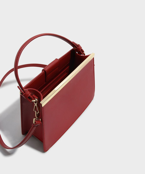 CHARLES & KEITH(チャールズ & キース)の「トラペゾイドストラクチャードハンドバッグ / TRAPEZIOD STRUCTURED HANDBAG(ハンドバッグ・レディース・ブラック/レッド/マルチ・L)」の4枚目の写真