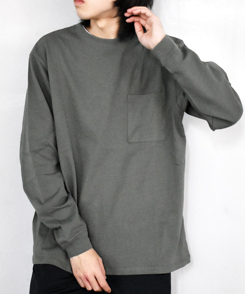 Good Wear グッドウェア の Goodwear ポケット付き ロンtee 袖リブ有 Tシャツ カットソー Wear