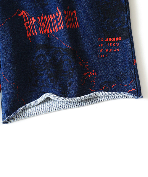 BILLIONAIRE BOYS CLUB(ビリオネア・ボーイズ・クラブ)の「BILLIONAIRE BOYS CLUB HEADLINE PRINT SHORTS 18SPRING(その他パンツ・メンズ・インディゴブルー・LARGE/MEDIUM/SMALL)」の8枚目の写真