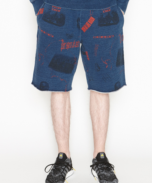 BILLIONAIRE BOYS CLUB(ビリオネア・ボーイズ・クラブ)の「BILLIONAIRE BOYS CLUB HEADLINE PRINT SHORTS 18SPRING(その他パンツ・メンズ・インディゴブルー・LARGE/MEDIUM/SMALL)」の4枚目の写真