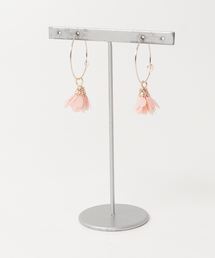 【glou】シルクフラワーのフープピアス