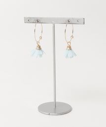 【glou】シルクフラワーのフープピアス