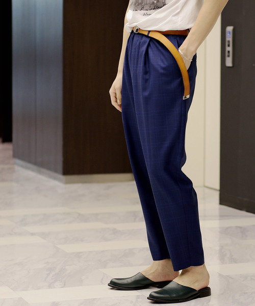 Lui S ルイス の チェックテーパードパンツ ビッグシルエット スラックス Wear