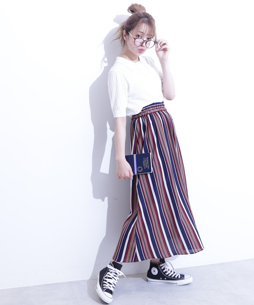 N.（N. Natural Beauty Basic）（エヌエヌナチュラルビューティーベーシック）の「◆アイレットポロニット（ニット/セーター・レディース・ホワイト/パープル/ホワイト系その他/ブラック・MEDIUM）」の6枚目の写真