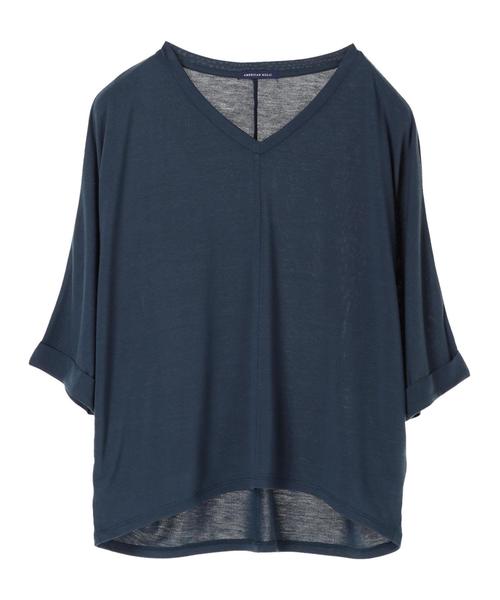 AMERICAN HOLIC（アメリカンホリック）の「Vネックドルマンプルオーバー（Tシャツ/カットソー・レディース・チャコールグレー/モカ/ブラック/ブルーグリーン・FREE）」の8枚目の写真