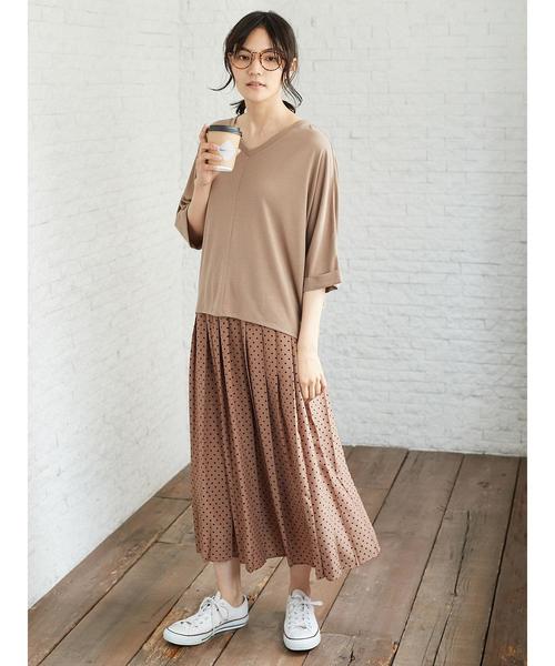 AMERICAN HOLIC（アメリカンホリック）の「Vネックドルマンプルオーバー（Tシャツ/カットソー・レディース・チャコールグレー/モカ/ブラック/ブルーグリーン・FREE）」の10枚目の写真
