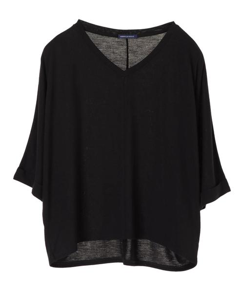 AMERICAN HOLIC（アメリカンホリック）の「Vネックドルマンプルオーバー（Tシャツ/カットソー・レディース・チャコールグレー/モカ/ブラック/ブルーグリーン・FREE）」の6枚目の写真