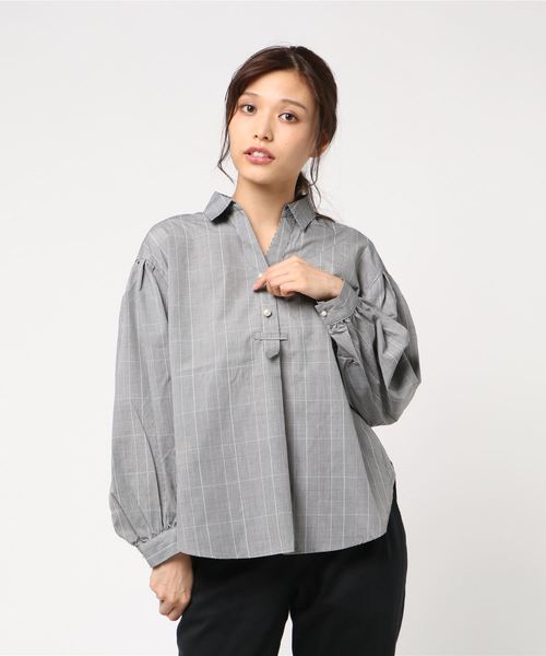 AMERICAN HOLIC(アメリカンホリック)の「パールボタンスキッパーシャツ*(シャツ/ブラウス・レディース・ネイビー/その他5/その他8/ベージュ系その他4・FREE)」の8枚目の写真