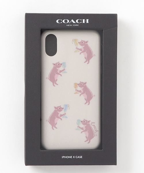 COACH（コーチ）の「【コーチ】IPHONE X/XS ケース ウィズ パーティー ピッグ プリント（スマホケース/カバー・レディース・ホワイト系その他・ﾌﾘ-）」の2枚目の写真