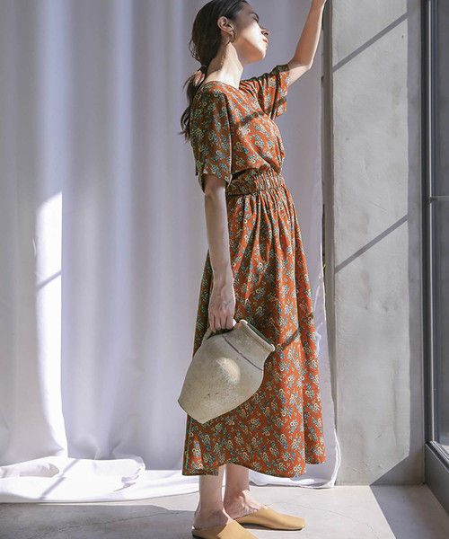 【美品/期間限定】HARCOZA 花札柄ワンピース Favoriteオリジナル花札風配色こいこいドッキングワンピース2022
