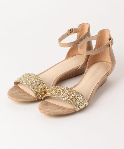 green label relaxing(グリーンレーベルリラクシング)の「◆FFC グリッター ウェッジ サンダル(3cmヒール)(サンダル・レディース・グレー/ブラック/ダークグリーン/ベージュ・24cm/22cm/24.5cm/23cm/22.5cm/23.5cm/25cm)」の3枚目の写真