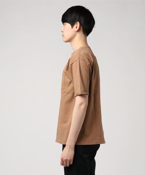 CAL O LINE(キャルオーライン)の「CAL O LINE/キャルオーライン SOLID COLOR POCKET T-SHIRT(Tシャツ/カットソー・メンズ・ブルー/ピンク/ブラック/ホワイト/ブラウン/オリーブ/スモークピンク/ダークオレンジ/ミント/バイオレット・M/L/XL)」の12枚目の写真