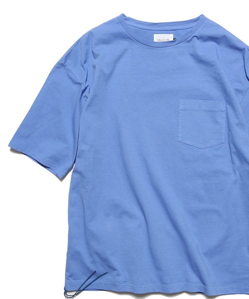 CAL O LINE(キャルオーライン)の「CAL O LINE/キャルオーライン SOLID COLOR POCKET T-SHIRT(Tシャツ/カットソー・メンズ・ブルー/ピンク/ブラック/ホワイト/ブラウン/オリーブ/スモークピンク/ダークオレンジ/ミント/バイオレット・M/L/XL)」の8枚目の写真