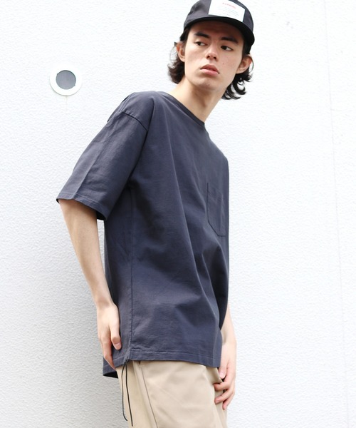 CAL O LINE(キャルオーライン)の「CAL O LINE/キャルオーライン SOLID COLOR POCKET T-SHIRT(Tシャツ/カットソー・メンズ・ブルー/ピンク/ブラック/ホワイト/ブラウン/オリーブ/スモークピンク/ダークオレンジ/ミント/バイオレット・M/L/XL)」の3枚目の写真