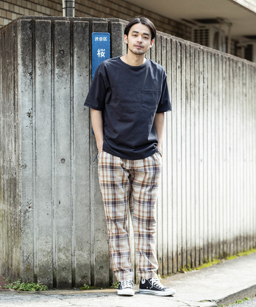 CAL O LINE(キャルオーライン)の「CAL O LINE/キャルオーライン SOLID COLOR POCKET T-SHIRT(Tシャツ/カットソー・メンズ・ブルー/ピンク/ブラック/ホワイト/ブラウン/オリーブ/スモークピンク/ダークオレンジ/ミント/バイオレット・M/L/XL)」の16枚目の写真