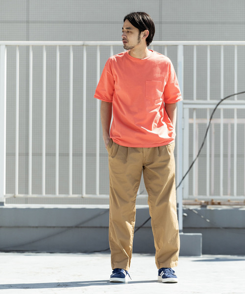 CAL O LINE(キャルオーライン)の「CAL O LINE/キャルオーライン SOLID COLOR POCKET T-SHIRT(Tシャツ/カットソー・メンズ・ブルー/ピンク/ブラック/ホワイト/ブラウン/オリーブ/スモークピンク/ダークオレンジ/ミント/バイオレット・M/L/XL)」の17枚目の写真