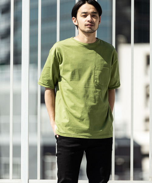 CAL O LINE(キャルオーライン)の「CAL O LINE/キャルオーライン SOLID COLOR POCKET T-SHIRT(Tシャツ/カットソー・メンズ・ブルー/ピンク/ブラック/ホワイト/ブラウン/オリーブ/スモークピンク/ダークオレンジ/ミント/バイオレット・M/L/XL)」の18枚目の写真